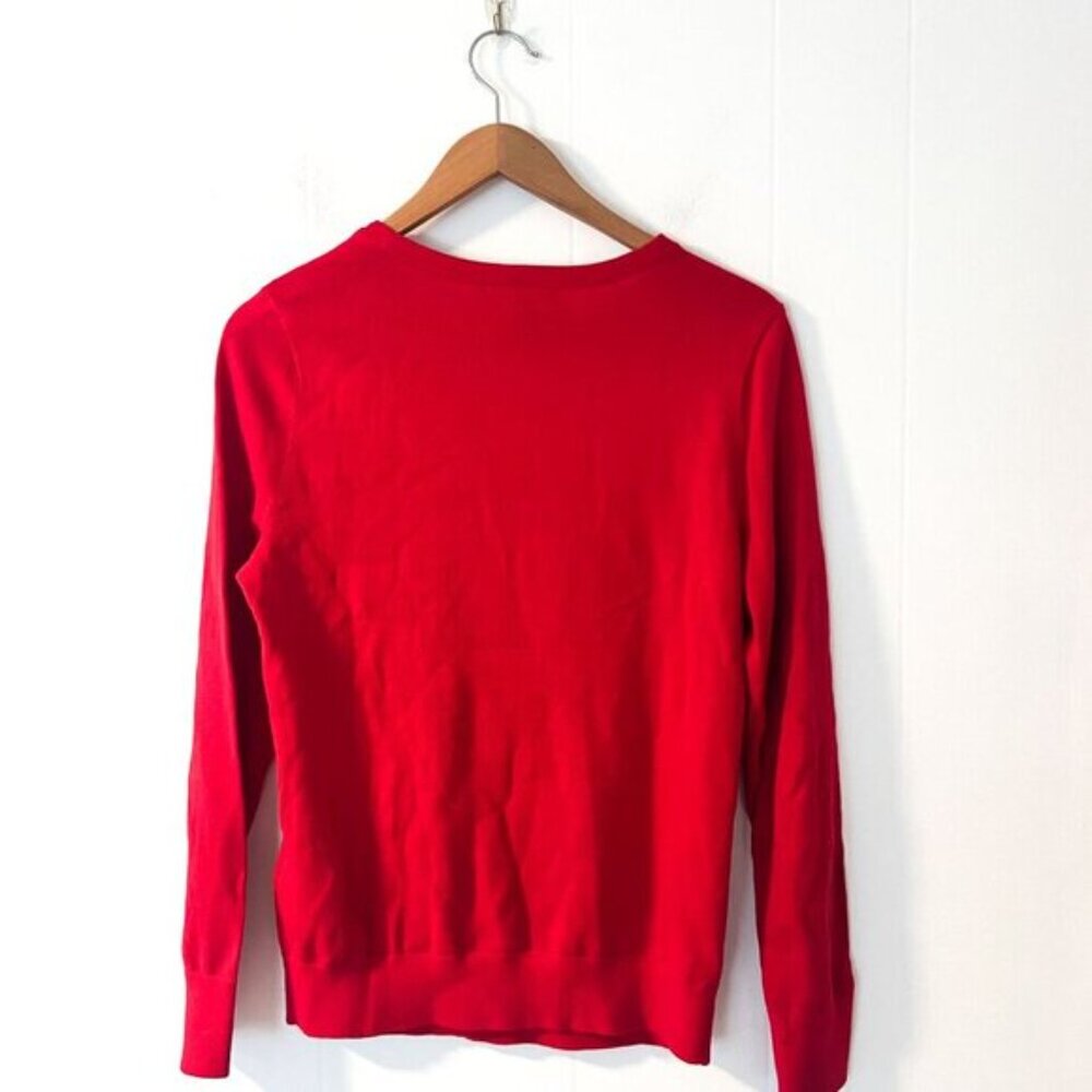 Lands' End Christmas Holiday Dog Wreath Red Sweater Pet Lovers | Knit Festive S - Picture 4 of 10